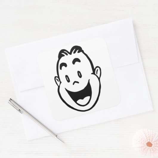 幸せな顔 スクエアシール (封筒)