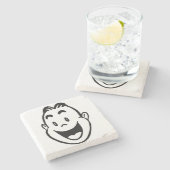 幸せな顔 ストーンコースター (横)