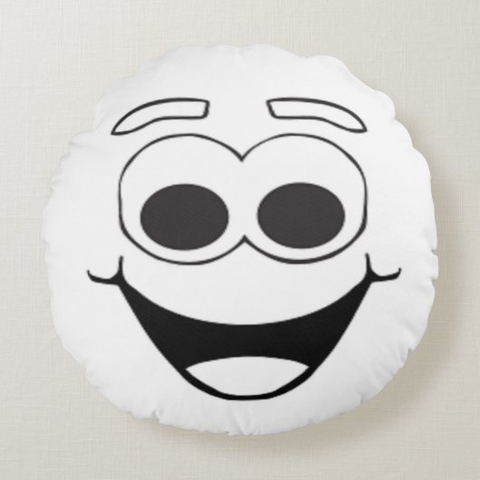 幸せな顔 ラウンドクッション (正面)