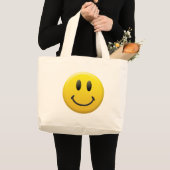 幸せな顔 ラージトートバッグ (正面(商品))