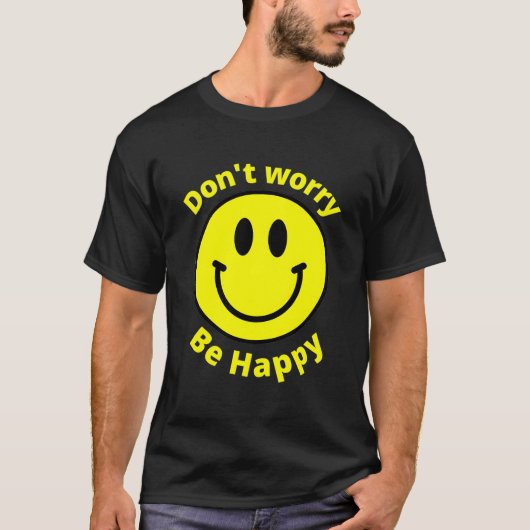 幸せな顔 太陽の輝き 不安を忘れて幸せに Tシャツ (正面)