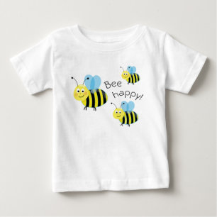 幸せな飛んでいる蜂のかわいい蜂 ベビーTシャツ