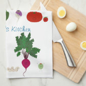 幸せな食べパーソナライズされた物 キッチンタオル (四つ折り)