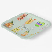 幸せな食事かわいい水の色のカクテル誕生日ブルー ペーパープレート (傾斜あり)