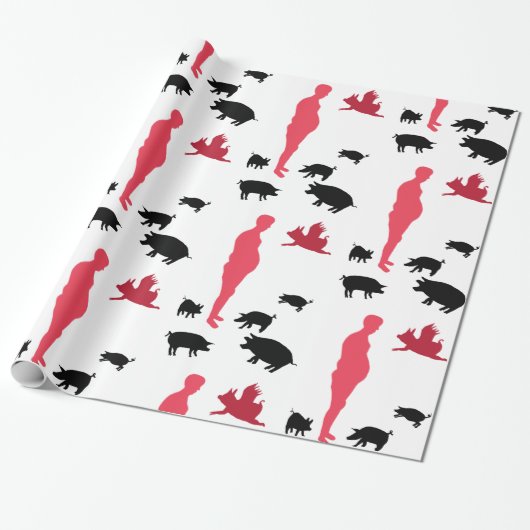 幸せな食事のVegeterianの包装紙 ラッピングペーパー (アンロールド)