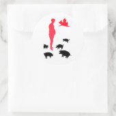 幸せな食事Vegeterianステッカーザファーム ラウンドシール (バッグ)