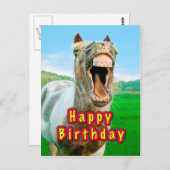 幸せな馬からのお誕生日おめでとう ポストカード (正面/裏面)