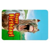 幸せな馬からのハッピーバースデー マグネット (横)