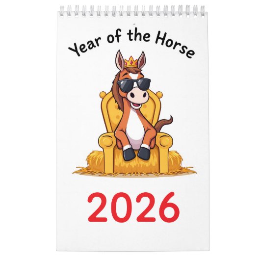 幸せな馬のカレンダー2026 カレンダー (カバー)
