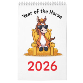 幸せな馬のカレンダー2026 カレンダー