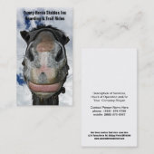 幸せな馬! おもしろいでおせっかいな馬のスマイル 名刺 (正面/裏面)