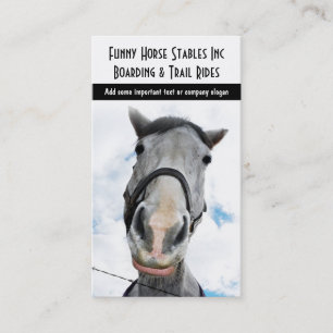 幸せな馬! Horseyおもしろいな微笑 名刺