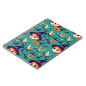 幸せな魔女の顔とハロウィーンの画像 ノートブック (左側)