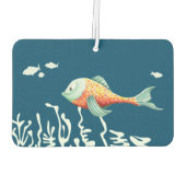 幸せな魚と海絵画の下でかわいい カーエアーフレッシュナー (裏面)