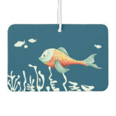 幸せな魚と海絵画の下でかわいい カーエアーフレッシュナー (正面)