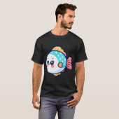 幸せな魚のイラスト Tシャツ (正面フル)