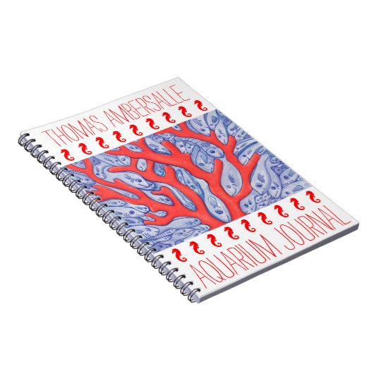 幸せな魚のパーソナライズなアクアリウムジャーナル ノートブック (右側)