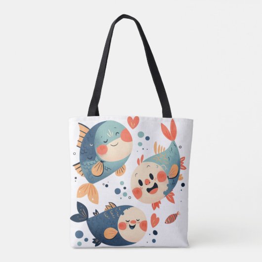 幸せな魚の友達 トートバッグ (裏面)