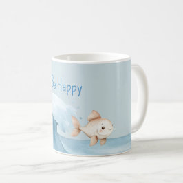 幸せな魚の波 コーヒーマグカップ