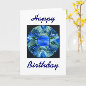 幸せな魚類誕生日 カード (黄色い花)