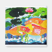 幸せな魚 マグネット (正面)