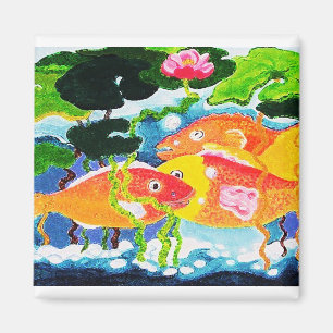 幸せな魚 マグネット