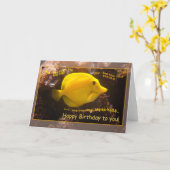 幸せな魚Blup-blup カード (黄色い花)