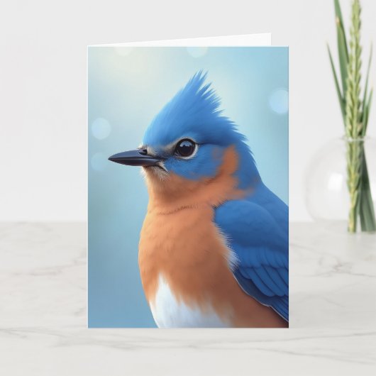 幸せな鳥の誕生日カード カード (正面)