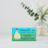 幸せな鶏の放し飼いの農場は名刺に卵を投げつけます 名刺 (スタンド正面)