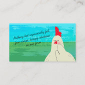 幸せな鶏の放し飼いの農場は名刺に卵を投げつけます 名刺 (裏面)