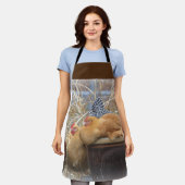 幸せな鶏 エプロン (着用した状態)