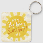 幸せな黄色の太陽の幸せな誕生日 キーホルダー (裏面)