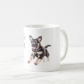 幸せな黒クリーム犬 コーヒーマグカップ (正面右)