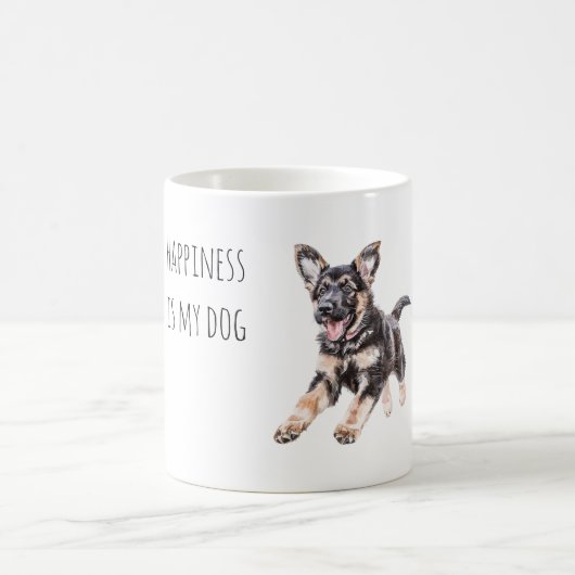 幸せな黒クリーム犬 コーヒーマグカップ (中央)