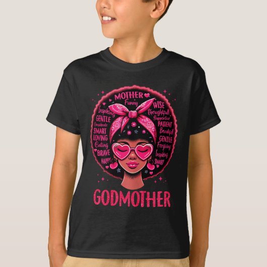 幸せな黒人女性のおばあちゃん母アフリカ系アメリカ人 Tシャツ (正面)