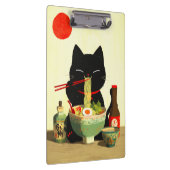 幸せな黒猫のラーメン | 日本の浮世絵 クリップボード (右)