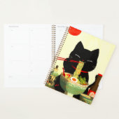 幸せな黒猫のラーメン | 日本の浮世絵 プランナー手帳 (ディスプレー)
