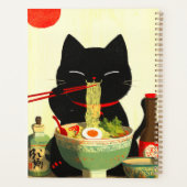 幸せな黒猫のラーメン | 日本の浮世絵 プランナー手帳 (裏面)