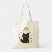 幸せな黒猫の太陽 トートバッグ (裏面)