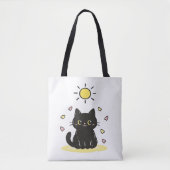 幸せな黒猫の太陽 トートバッグ (正面)