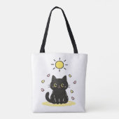幸せな黒猫の太陽 トートバッグ (裏面)