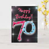 幸せな0th誕生日おもしろいと明るい水玉模様カード カード (黄色い花)