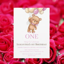 幸せな1回目の誕生日テディベア