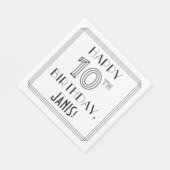 幸せな10番目の誕生日;アールデコスタイル;名前をカスタムする スタンダードランチョンナプキン (角)
