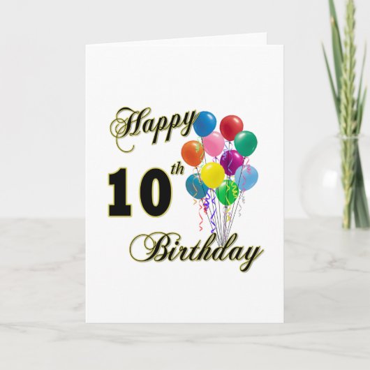幸せな10誕生日ギフトと誕生日アパレル カード (正面)