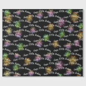 幸せな100回目の誕生日花火（ブラック） ラッピングペーパー (フラット)