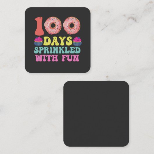 幸せな100日のおもしろい学校おもしろい スクエア名刺 (正面/裏面)