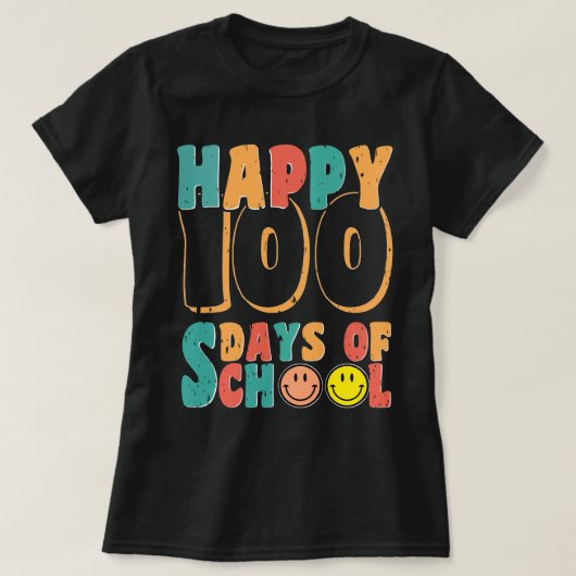 幸せな100日のレトロ Tシャツ (デザイン正面)