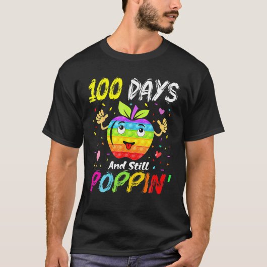 幸せな100日の学校とまだポピン100Th Da Tシャツ (正面)