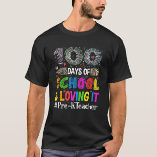 幸せな100日の学校と愛It Pre K先生 Tシャツ